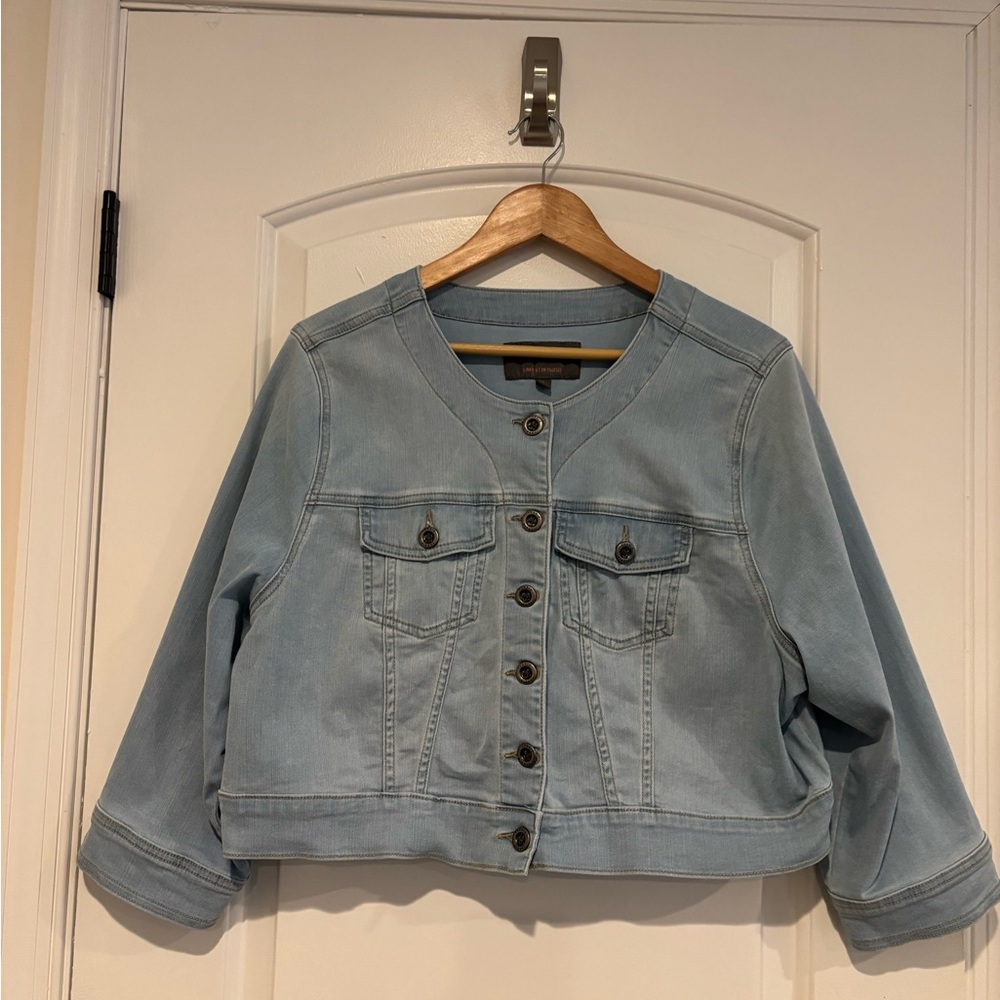 Torrid Denim Cropped Collarless Jacket